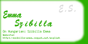 emma szibilla business card